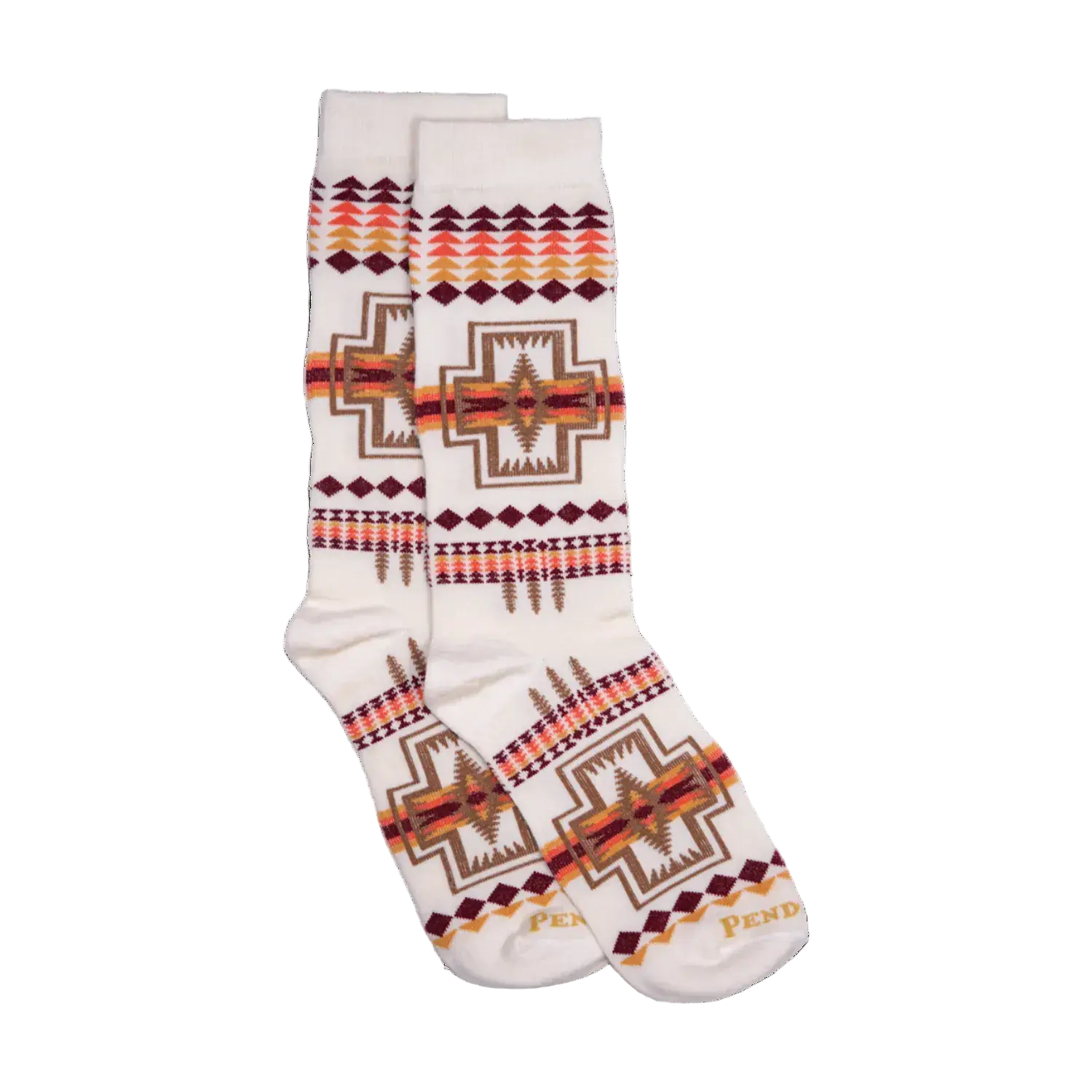 Women's Block-Style Crew Socks in Ivory, Lightweight Flat Knit Merino Wool with Reinforced Ends for Year-Round Wear