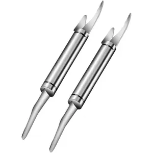 2PC Shrimp Deveiner Tool Stainless Steel Shrimp Deveining Tool Efficient Shrimp Peeler and Deveiner Tool Portable Shrimp Cleaner Shrimp Knife for Easy Shrimp Deveining Shrimp Cleaning Tool