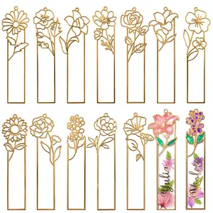12pcs Metal Bookmark Bezels for Resin with Tassels, UV Resin Molds for DIY Bookmarks, Flower Bookmark Bezels Kit for Craft Supplies & Wind Chime Accessories, Gifts for Book Lover - LET'S RESIN