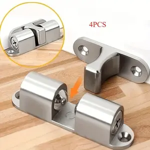 Adjustable Spring Ball Latch Set, Zinc Alloy Furniture Door Locks, 4 Pieces, DIY Cabinet Hardware, Ideal for Home Repair