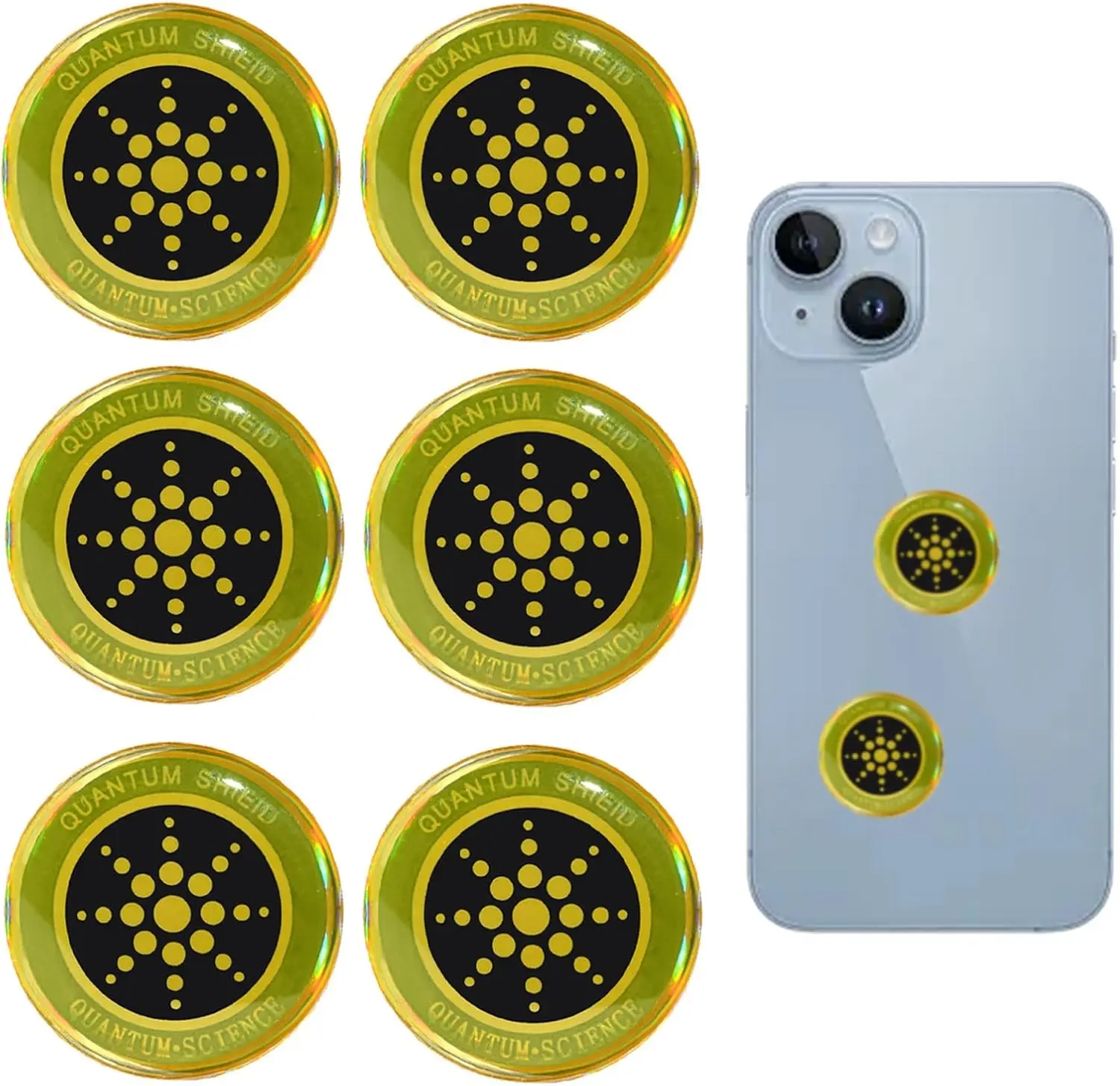 EMF Protection Stickers - Quantum Shield for Phone,Airpods, Fridge, and Laptop-96.43% Less Mobile RadiationElectronic Accessories EMFProtectionStickers Gold/Silver forDevices Smartphone Cellphone Cover Cases ProtectiveCasing