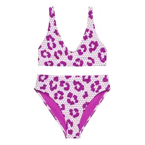 Kat Net High-Waisted Bikini Set - Bright Purple