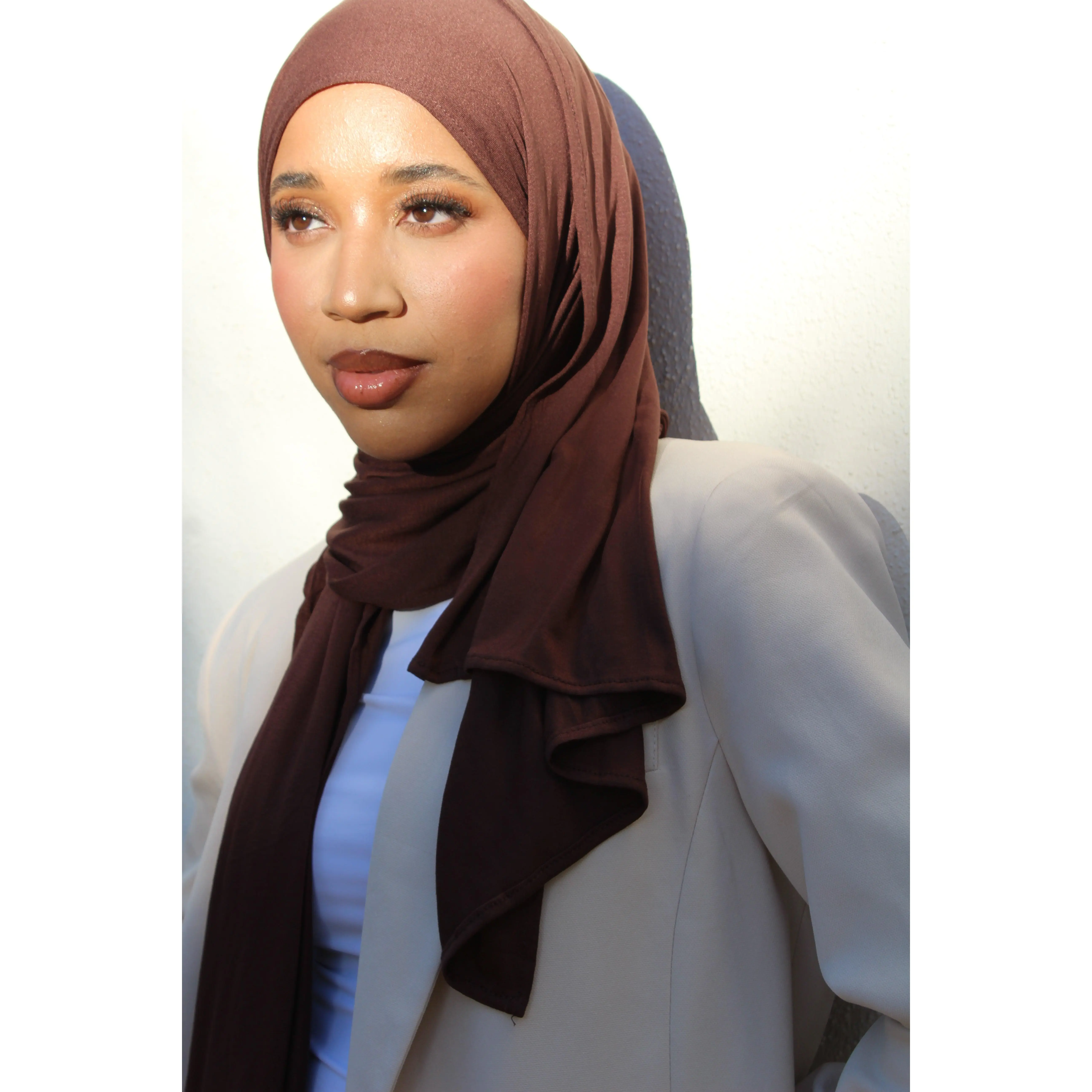 Warm Brown Jersey Scarf