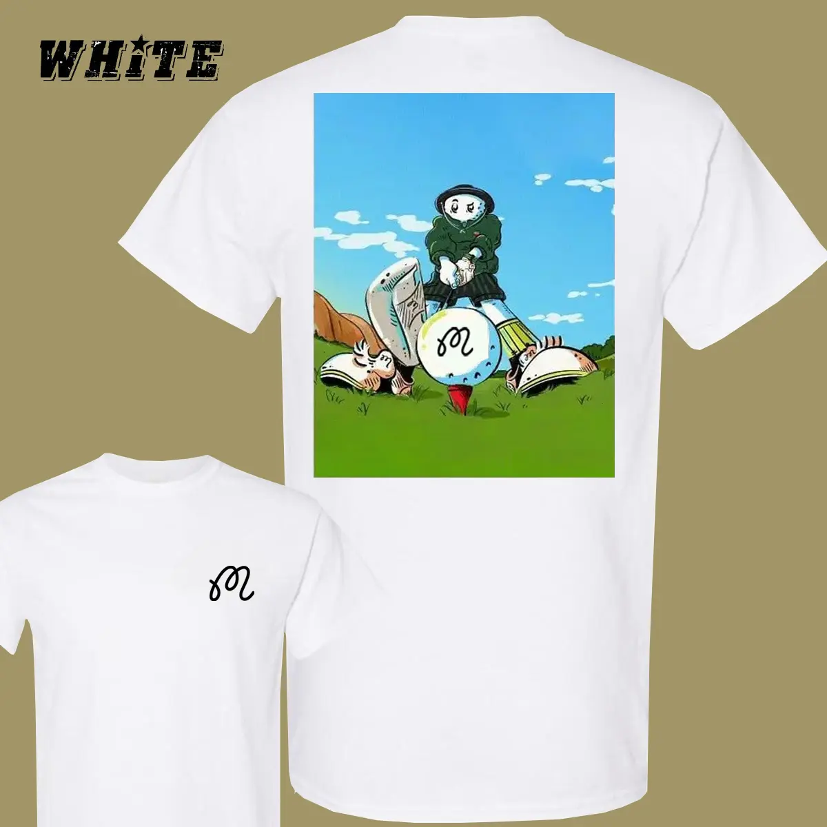Malbon Tee, Hendrikx Golf Swing Tee – Funny Retro Golfer Graphic Shirt