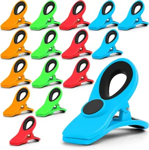 16 Pack Chip Clips Bag Clips, Office Paper Clamps, Multicolor Magnetic Clip for Food Packages, Multipurpose Plastic Clip for Food, Snack, Refrigerator, Kitchen, Paper, Binder Clips