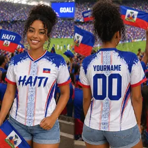 Personalized Haiti Soccer Jersey Custom Name Number, Haiti Jersey Men Women, Haitian Football Shirt Fan Gift CBJ