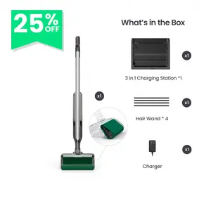 Moprobo M2 Turbo Cordless 4-in-1 Pickup Mop for Homes & Pet Owners, Swallow Pet Hair, Food & Liquid Spills in One Pass on Hard Floors, No Clog, Self-Cleaning, 600RPM Turbo Scrub, Quiet, 80Min Runtime