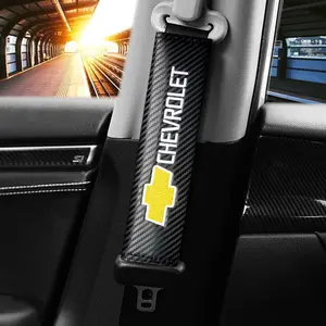 PU Carbon Fiber Car Safety Belt Seat For Chevrolet Trax Cruze Malibu Camaro Cavalier Equinox Orlando Shoulder Cover Cushion