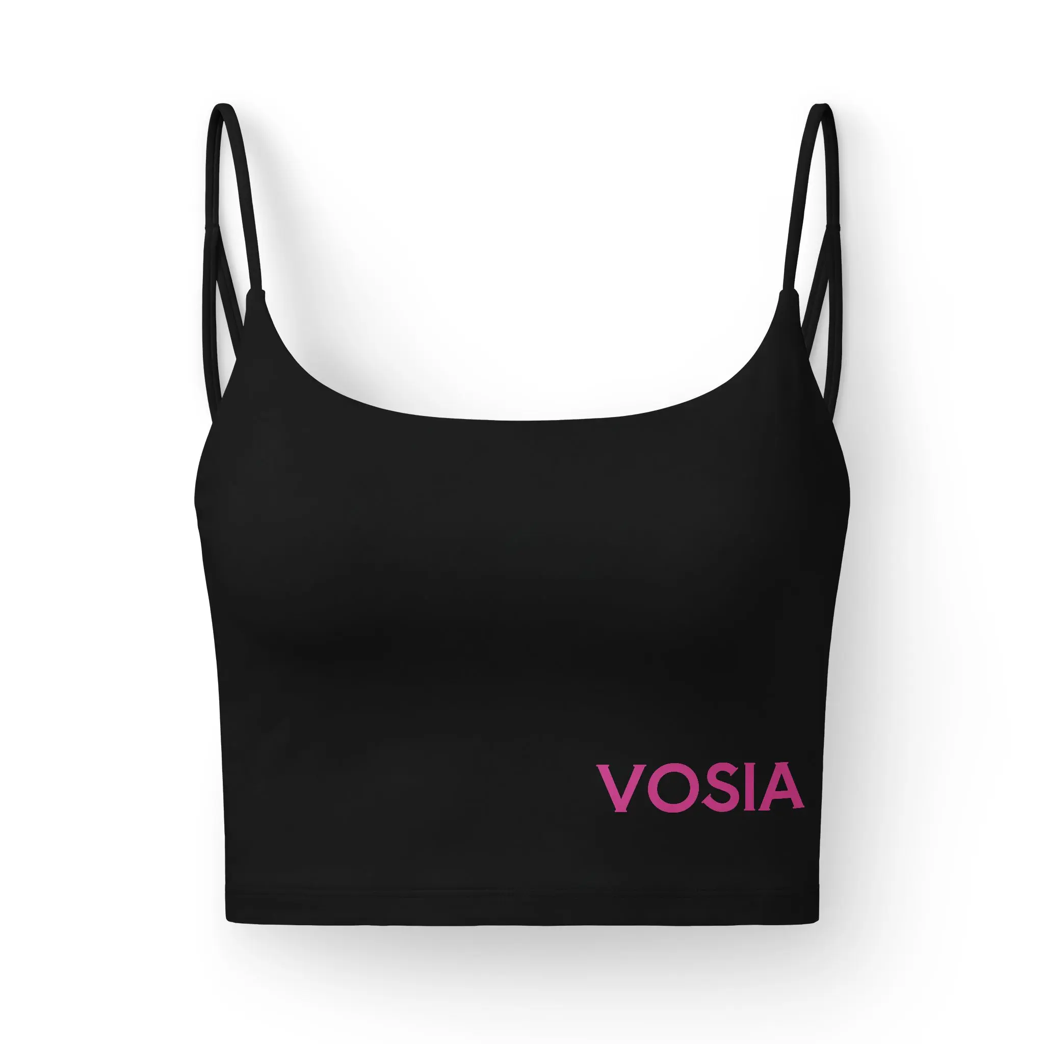 Women's Fitted Wire-Free VOSIA Front & CHOSEN 1 Back Luxe Low-Cut Crop Everyday Bra - Hidden Inner Sports Bra for Gym, Machine Wash, Low Heat Iron, Do Not Dry Clean