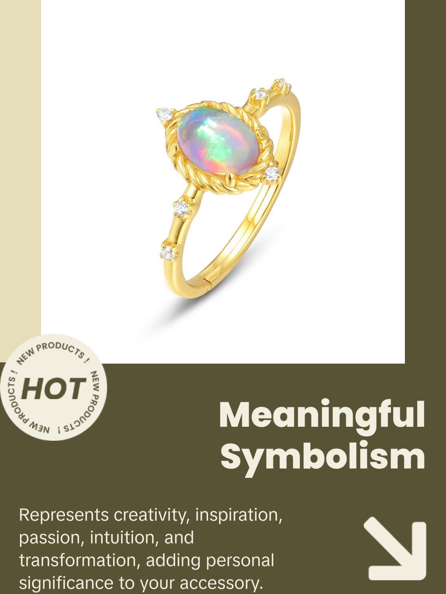 Opal Oval Cut Vintage Style Adjustable Ring
