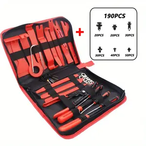 231-Piece Car Interior Removal Tool Set, Includes Plastic Pry Bar, Fastener Remover, Bumper Clip, Storage Bag, for Car Panels, Radio, Speakers, Dashboard, Windows