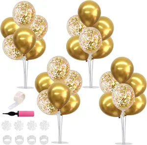 Gold Balloon Centerpieces for Table Gold Balloons Stand Kit for 2023 Graduation Party Decorations Wedding Engagement 30th 40th 50th 60th 70th 80th 90th Birthday Anniversary Decorations