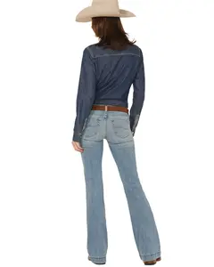 Ariat Women's Zoe Medium Wash Mid Rise Trouser Stretch Denim Jeans - 10061395