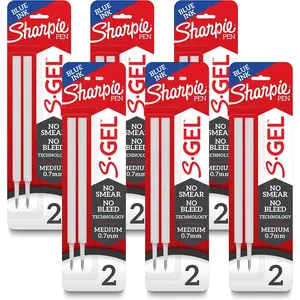 Sharpie SGel Refills Blue Ink Gel Pen Refills Medium Point (0.7mm) 6 Packs 2ct 12 Total