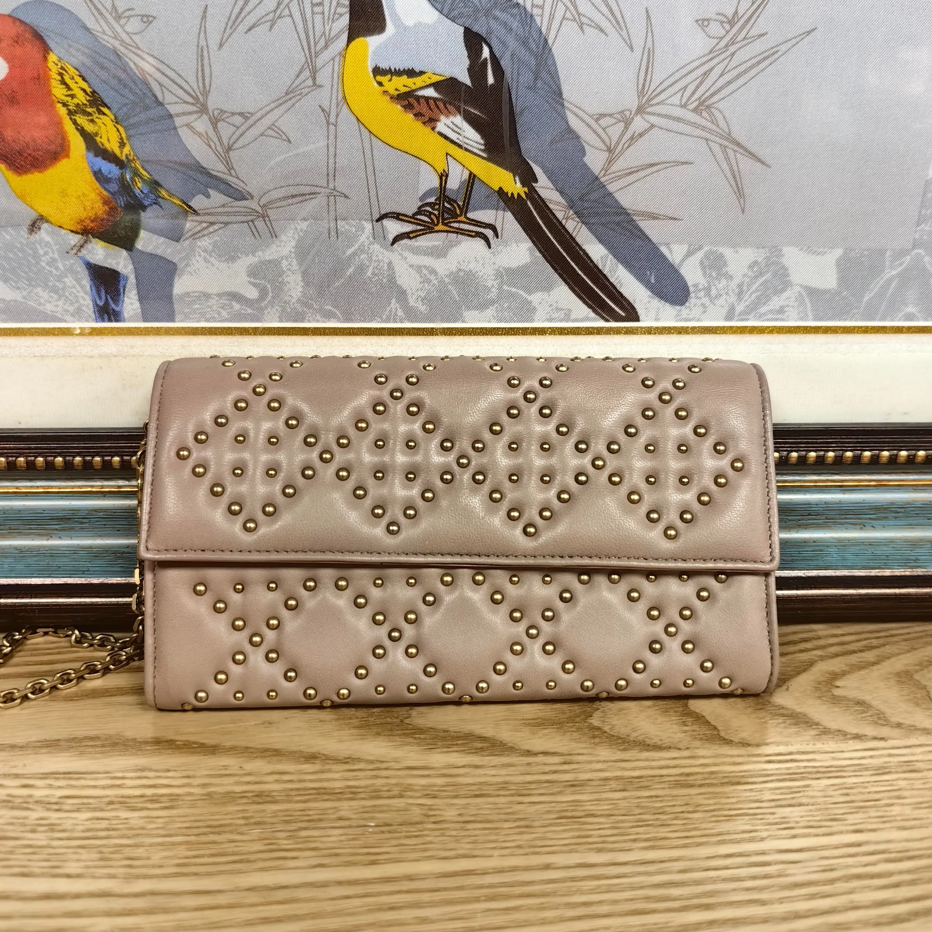 Pre-owned Dior Addict Classic WOC Chain Bag Dry Rose Color Rivet ...