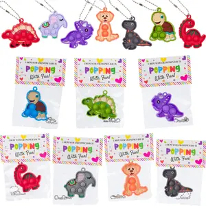 Funeta Animal Valentines for Kids – 30-Pack Pop-It Toys with Cards