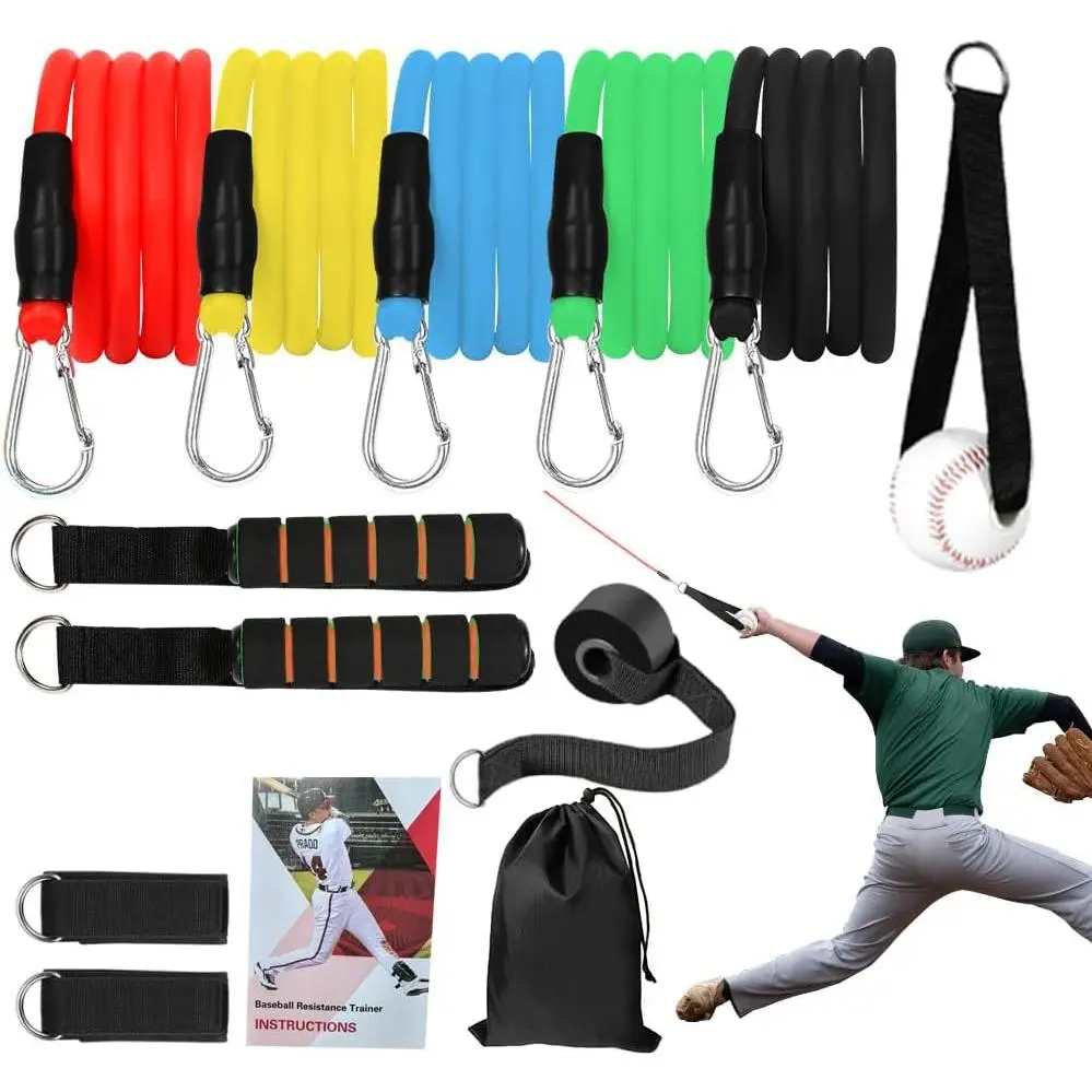 Pro-Grade Baseball Resistance Trainer with Heavy-Duty Elastic Cords for Pitcher Training and Arm Strength - Resistance Band Workout for Velocity Enhancement, Arm Strength Enhancement