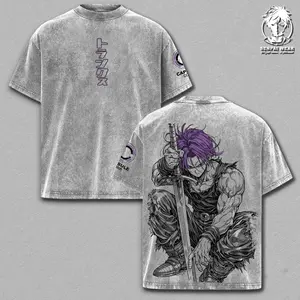 Trunks – DBZ Oversize Anime Graphic Tee, Acid Washed Heavy Cotton Shirt, Vintage Manga Streetwear, Unisex Casual Wear, Anime Merch, Gift for Anime Fans