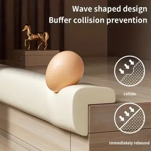 Durable Rubber Corner Protectors, Easy Installation, Scratch Prevention, Stable Furniture Placement, Soft 78.74 Inch Edge Guards, Home Use