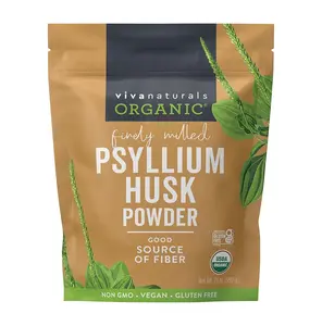 Viva Naturals Organic Psyllium Husk Powder, 24 oz – Finely Ground, Unflavored, Vegan, Keto, Paleo, Non-GMO Plant-Based Superfood, Good Source of Fiber for Gluten-Free Baking, Juices & Smoothies