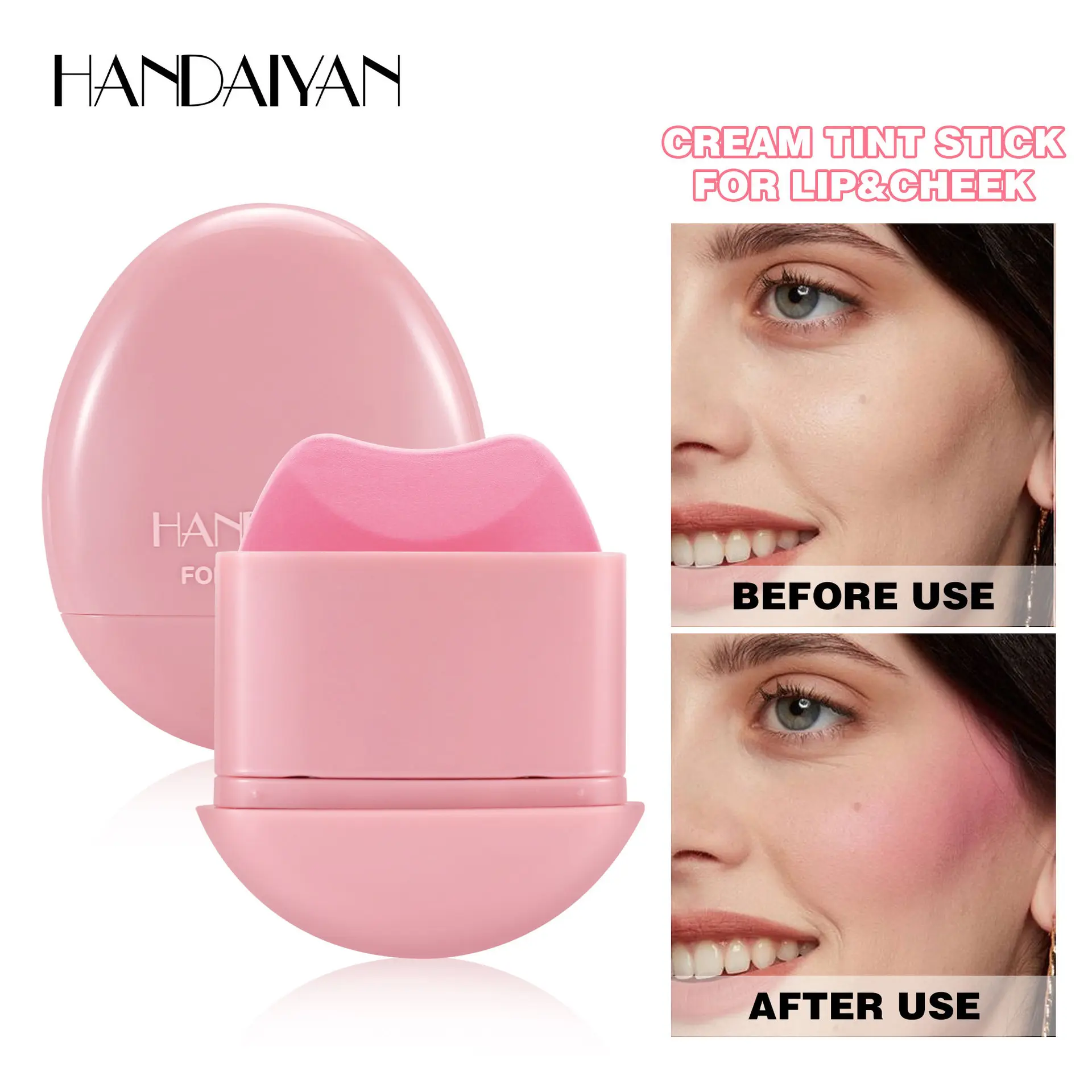 Handaiyan Matte Blush & Lip Balm Duo, 5 Colors, Long-Lasting, Vegan Formula, Contains Shea Butter & Mango Oil, 5g Each