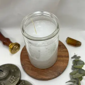 White Glass Candle