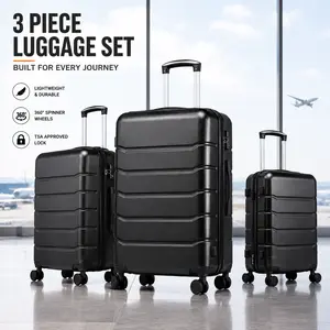 Durable Luggage, 20"/24"/28" Hard Shell ABS Suitcase with Double Spinner Wheels, Lightweight Expandable Rolling Luggage Equipped with TSA Lock