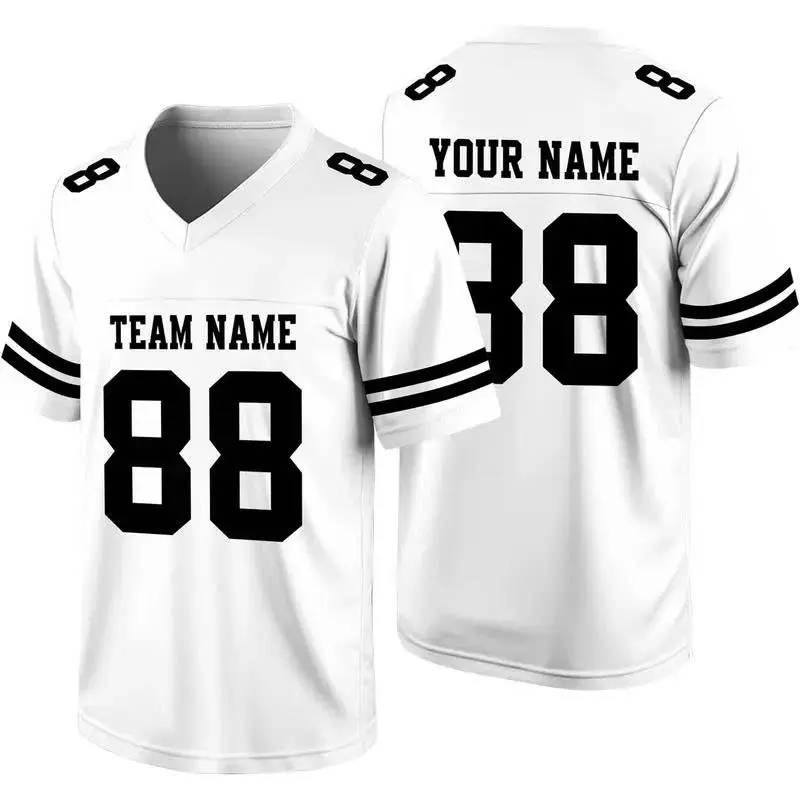 Mesh Fabric Custom Football Jersey Personalized Stitched Printed Team Name Number Logo Customized Uniform Shirt for Men Women