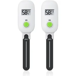 Digital    Meter Houseplant Indoor,WiFi Hub Needed,Capacitive Probe,Leave-in Soil Hygrometer Sensor,Real-time  Outdoor Greenhouse Gardening(Two-Pack Set)