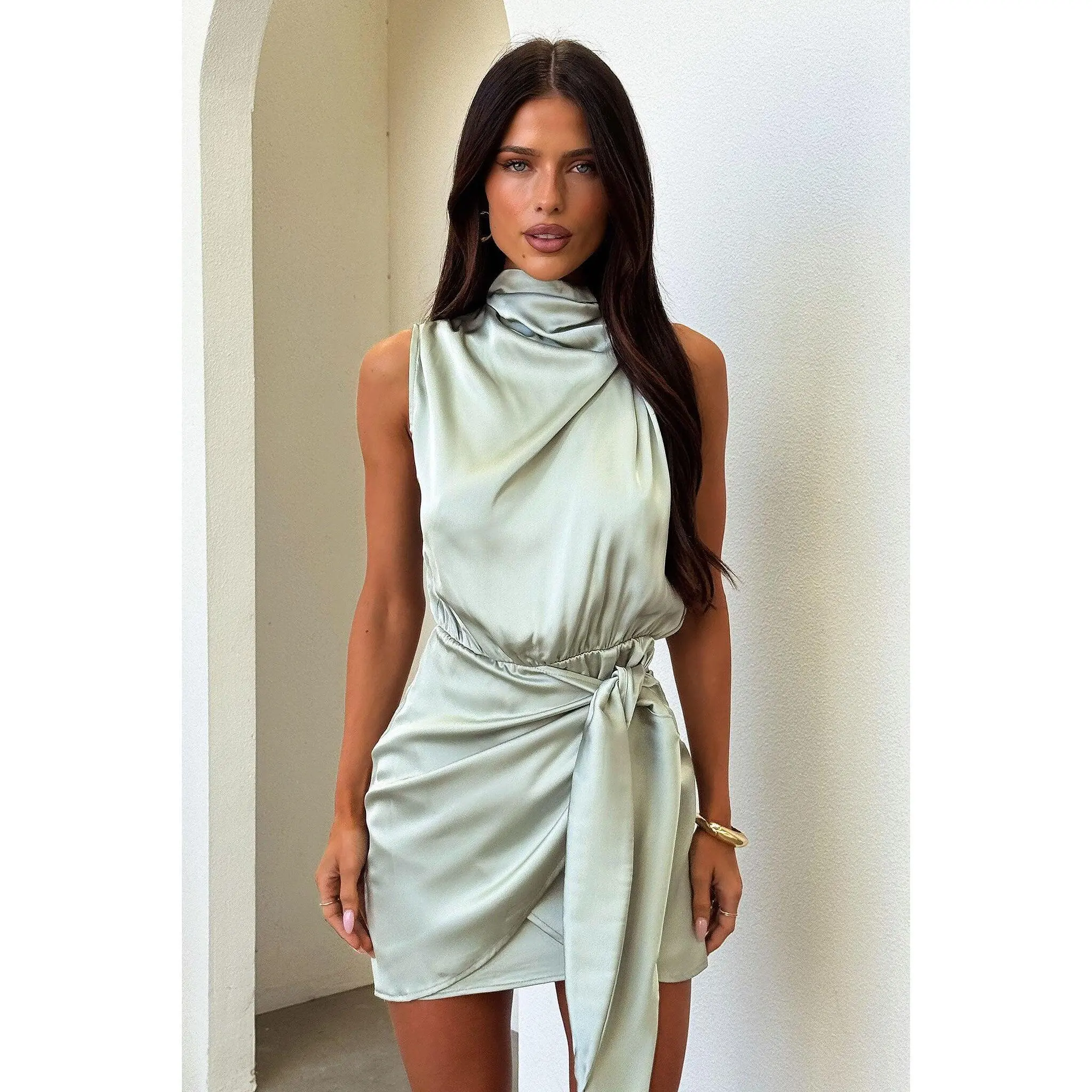 Santorini Mini Dress - Sage