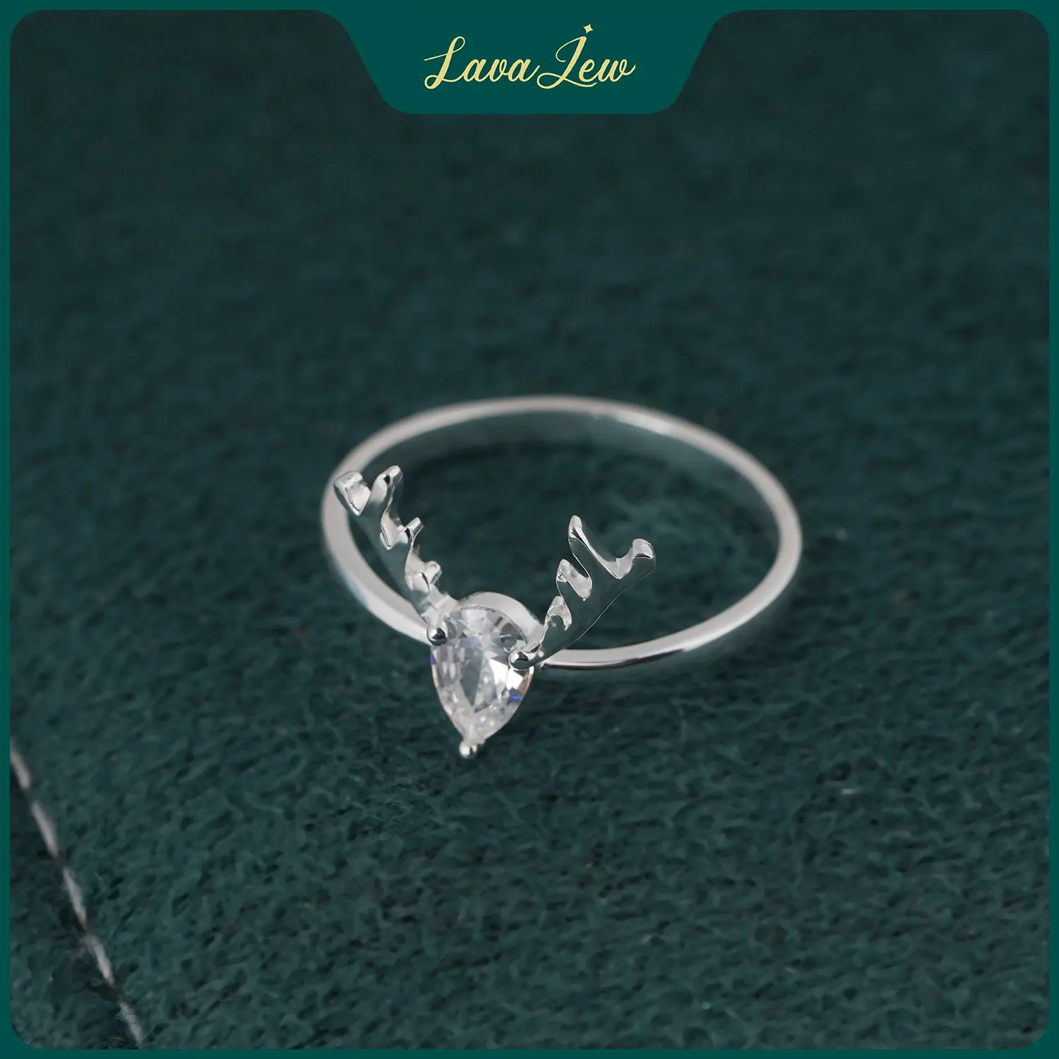 LavaJewelry, Reindeer Ring, 925 Sterling Silver Ring, Silver Ring for Women and Girls