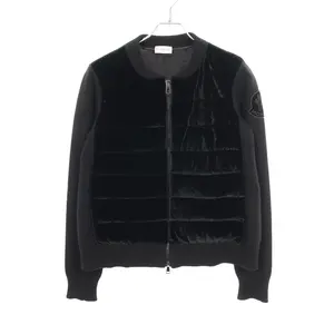 Pre-owned MONCLER Wool Small Leather Goods Velour Knit Down Jacket