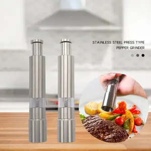 Stainless Steel Manual Spice Pepper Salt Grinder, Handheld Mill, Small Seasoning Bottle, Kitchen Gadget, Durable and Easy to Use