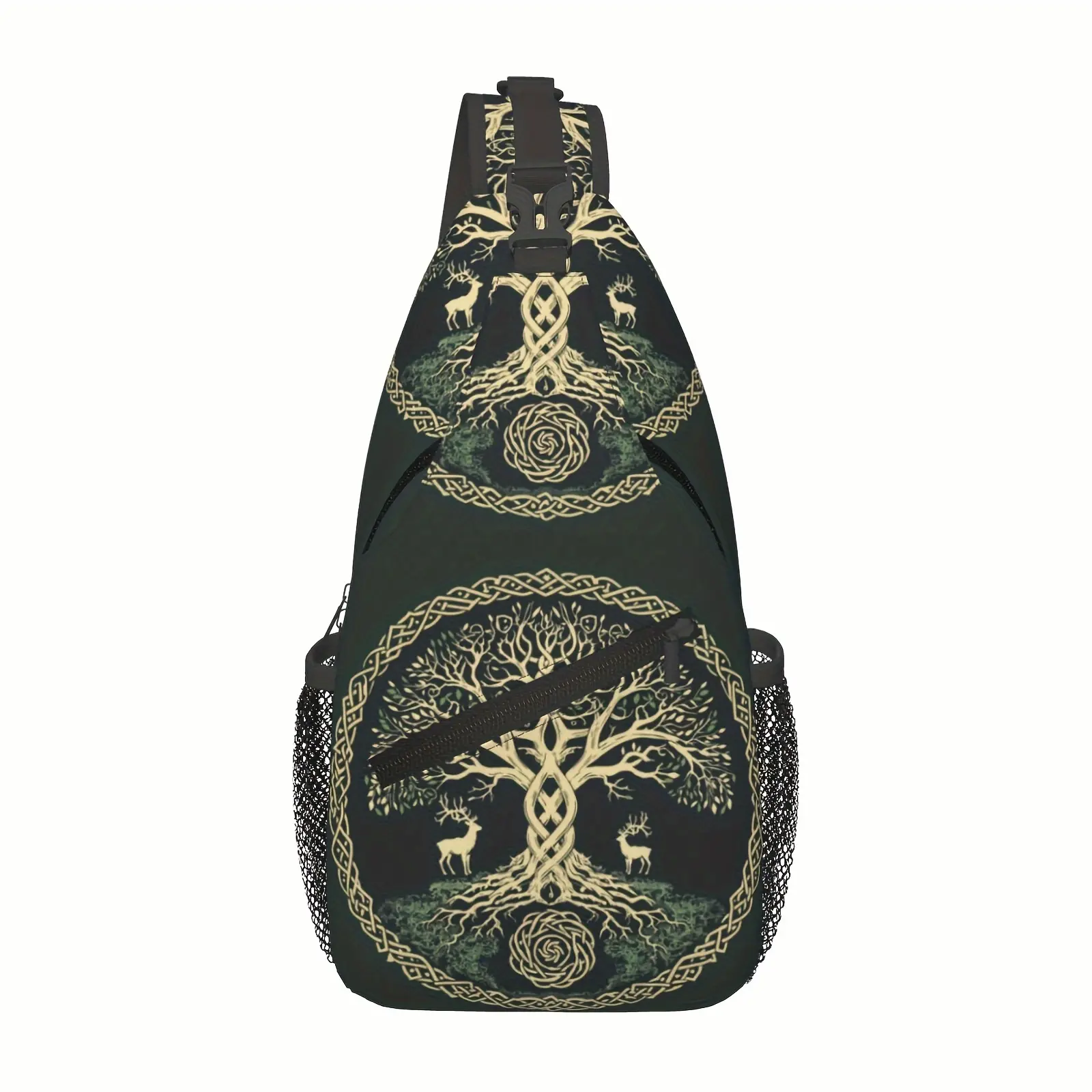 Crossbody Chest Bag Hiking Backpack Viking Symbol Tree Life Shoulder Bag Folding Large Capacity Fashion Durable Can Be Used For Shopping, Work, Leisure Travel Beach Bag Fishing Backpack Travel Accessories Backpack For School Back Christmas Gifts