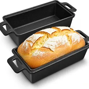 Cast Iron Bread Mold with Lid, 9x5 Inch Oven Safe, Ideal for Making Sourdough and Homemade Bread, Two-In-One Design