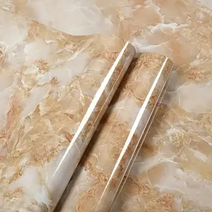 Peel and paste marble wallpaper - waterproof, oil resistant PVC suitable for kitchen tailboards, bedroom, living room walls, and furniture renovation - easy to apply home decoration Marble Peel marble pattern Marble Pattern