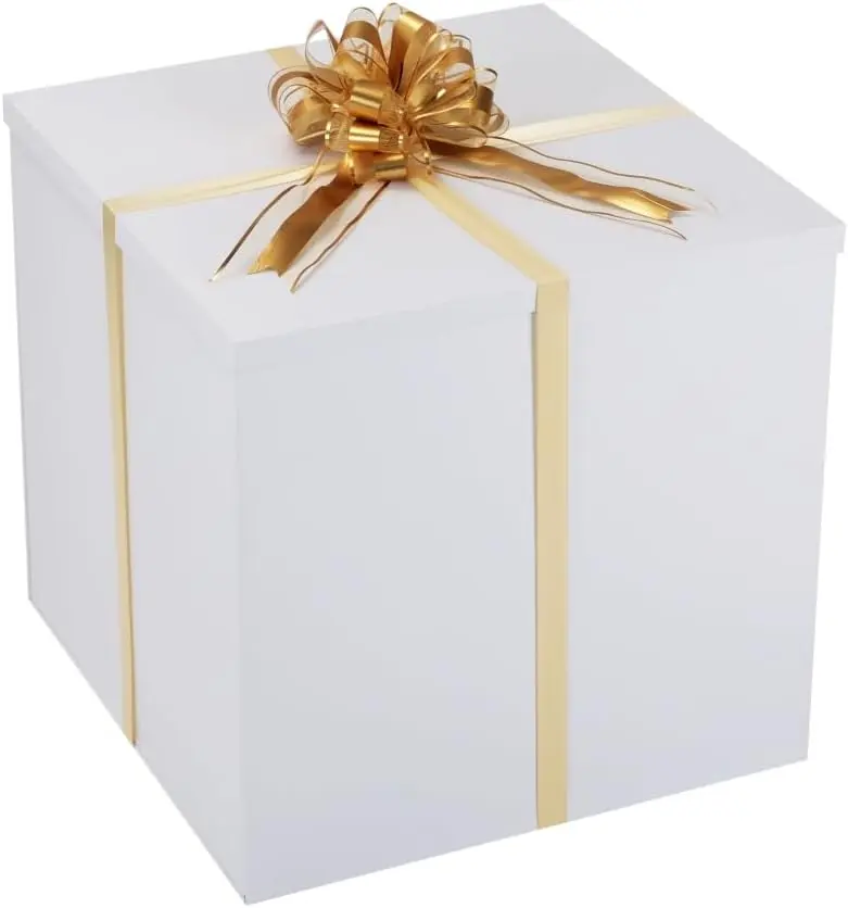 Box with Lid 20x20x20 Inches, White Big  Box for , Giant  Boxes with  for Presents Packaging for Birthday Surprise, Christmas, Anniversaries, Wedding Party