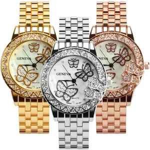 Women 3 count Simple  Butterfly Watch Analog Quartz Wrist Watches Jewellery