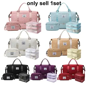 Large Capacity Women's Bag Set, Gym Travel Sports Bag, Portable Travel Bag, Short Trip Luggage Tote, Multi-Pocket Storage, Unisex Multifunctional Three-Piece Set