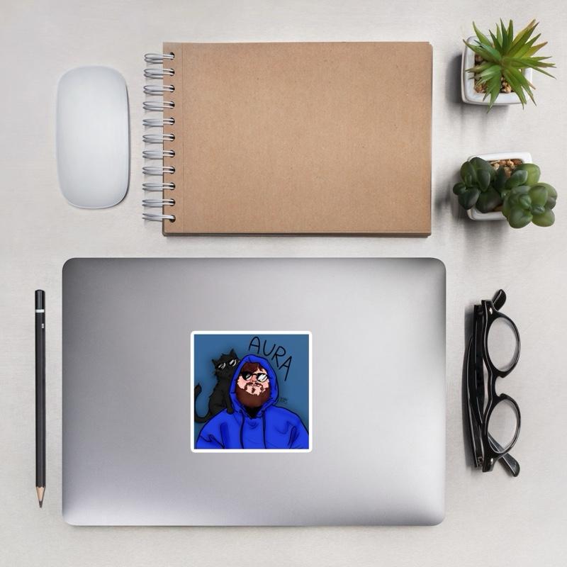 Caseoh & Kitty Aura Custom Bubble-free Stickers - High Opacity Vinyl, Easy Application, Durable