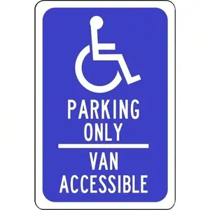 Van Handicap Parking Sign USA Standard Van Accessible Aluminum Clear Parking Guidance for Vehicles Traffic Safety
