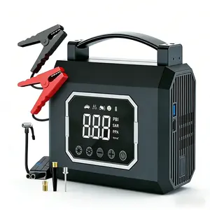 16000 Milliamps, Portable Power Supply, Portable Intelligent Power Supply And Inflation Device, Car Battery Emergency Starter With Tire Inflation Function, 9V/2V Car Battery Emergency Starter, Equipped With LED Lights