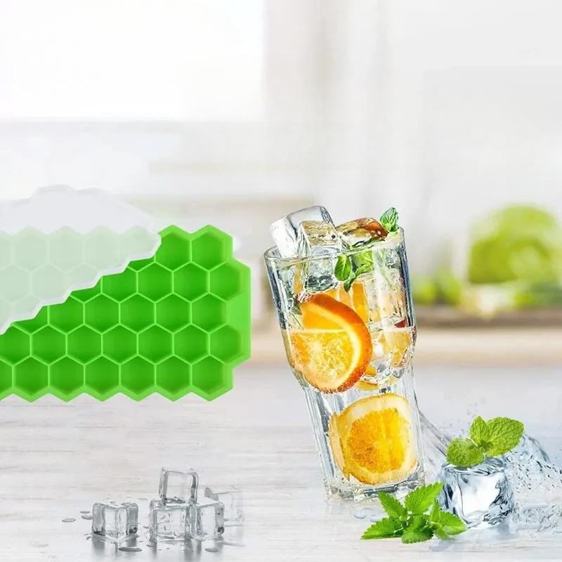 Home goods: 1 piece of honeycomb-shaped 37-compartment ice cube tray without lid, DIY ice mold, summer savior, kitchen supplies