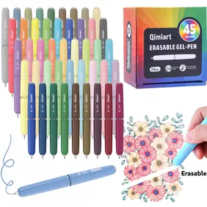 Erasable gel pens with rotary retractable fine tips, available in 9 or 45 color; vibrant color selection; cute eggshell design; erasable ink that makes mistakes disappear—ideal for drawing, writing, planners, and crossword puzzles.