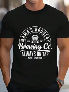 100% Cotton Mama's Boobery Brewing Co New Mom Breastfeeding Funny T-Shirt Women's Men's Graphic Tee Crew Neck summer vacation Tops