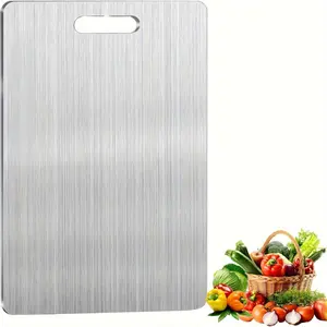 Dual-Use Stainless Steel Prep Board - Fast Thawing & Odor-Free Cutting,Non-Slip Stainless Steel Chopping Board, No Bacteria & No Food Odor