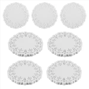 Lace Doilies Paper 100 Pcs,4.5 inch Decorative Round Placemats,Liners for Cake,Desserts Baked Treat Tableware Display