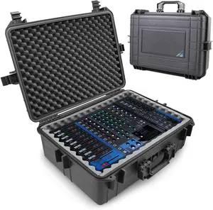 Waterproof Hard Shell Travel Case for Yamaha MG12XU Mixer with Multi-Layer Foam Protection Fits Mixers Up to 17x12.1x5 Max - Durable Shockproof Cover