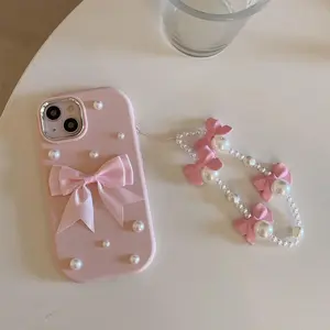 Bowknot Design Phone Case with Lanyard, Cute Phone Protective Cover, Phone Accessories Compatible with iPhone 11 12 13 14 15 16 Pro Max/Pro/Plus, Casing