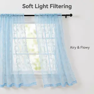 Window Wear 4 Panels, 34X63 Inches, woven lace fabric, kitchen curtain decoration, elegant and luxurious, pole-style, easy to install, can beautifully decorate your home, L46, L822